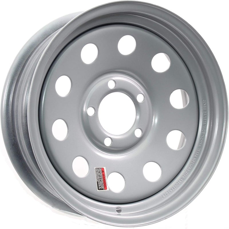 eCustomRim Trailer Wheel Rim 14X5.5 14" 5 Lug On 4.5" Center Silver Modular - Image 1